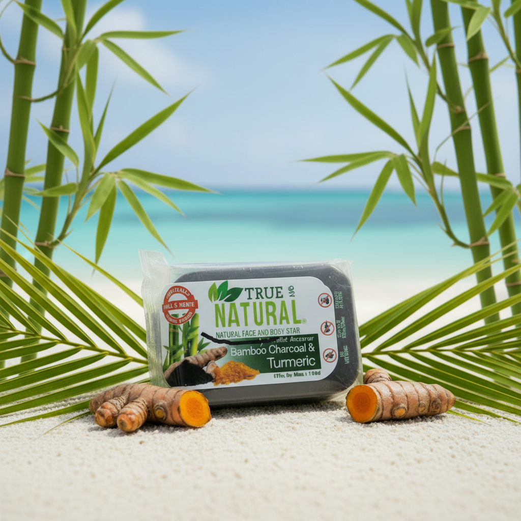 All Natural Skincare True And Natural Bamboo Charcoal & Turmeric - Jamaican Naturals