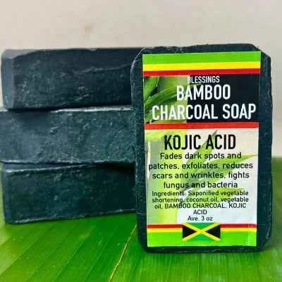 All Natural Skincare Blessings Bamboo Charcoal Soap Kojic Acid - Jamaican Naturals