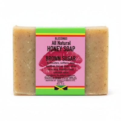 All Natural Skincare Blessings Honey Soap Brown Sugar - Jamaican Naturals