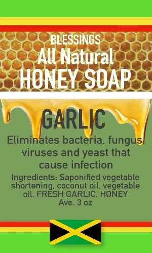 All Natural Skincare Blessings Honey Soap Garlic - Jamaican Naturals