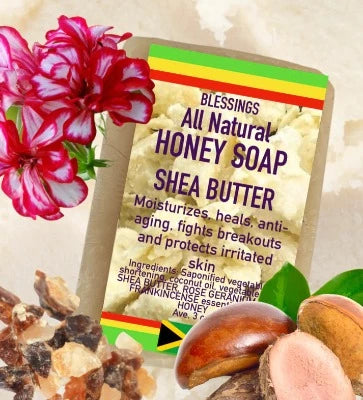 BLESSINGS ALL NATURAL HONEY SHEA BUTTER FACE & BODY BAR