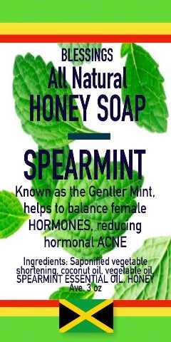 BLESSINGS ALL NATURAL HONEY ROYAL SPEARMINT FACE & BODY BAR