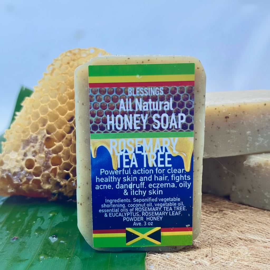 All Natural Honey Soap Rosemary Tea Tree - Jamaican Naturals - Product Description