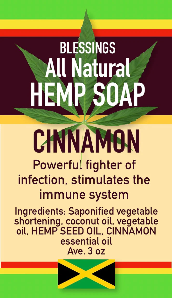 BLESSINGS ALL NATURAL HEMP CINNAMON FACE & BODY BAR