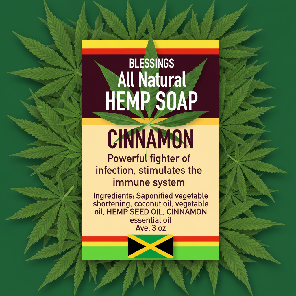 All Natural Skincare Blessings Hemp Soap with Cinnamon - Jamaican Naturals