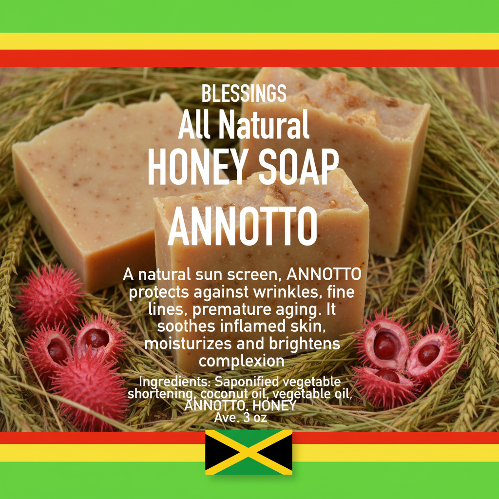 All Natural Skincare Blessings Honey Soap Annatto - Jamaican Naturals