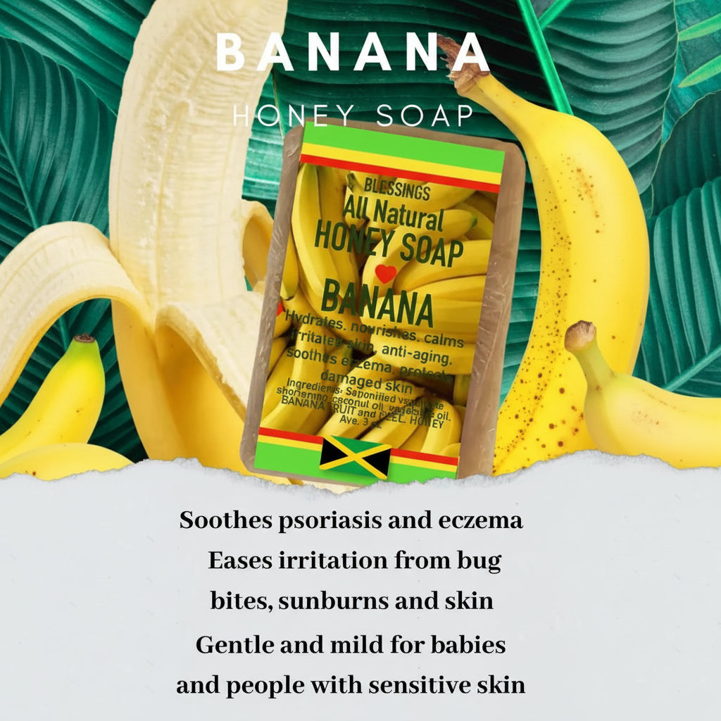 All Natural Skincare Blessings Honey Soap Banana - Jamaican Naturals