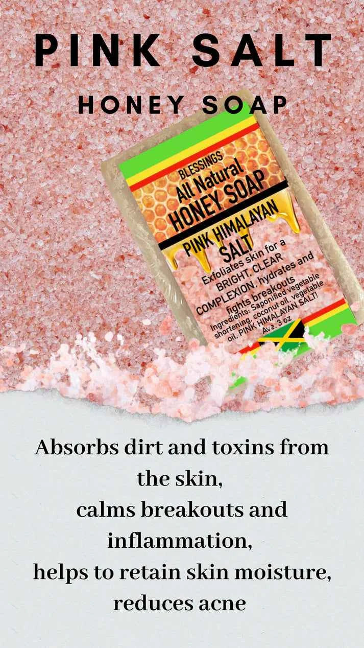 All Natural Honey Soap Pink Himalayan Salt - Jamaican Naturals - Product Description