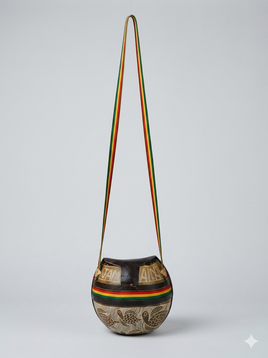Calabash Shell Crossbody Bag – Large | Handcrafted Jamaican Artisan
