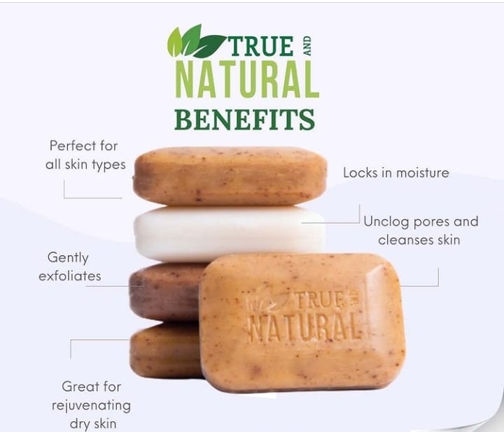TRUE & NATURAL BUNDLE - EUCALYPTUS AND NEEM: BAMBOO CHARCOAL AND TURMERIC FACE & BODY SOAPS