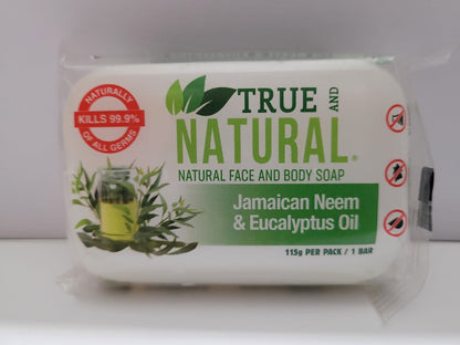 TRUE & NATURAL BUNDLE - EUCALYPTUS AND NEEM: BAMBOO CHARCOAL AND TURMERIC FACE & BODY SOAPS