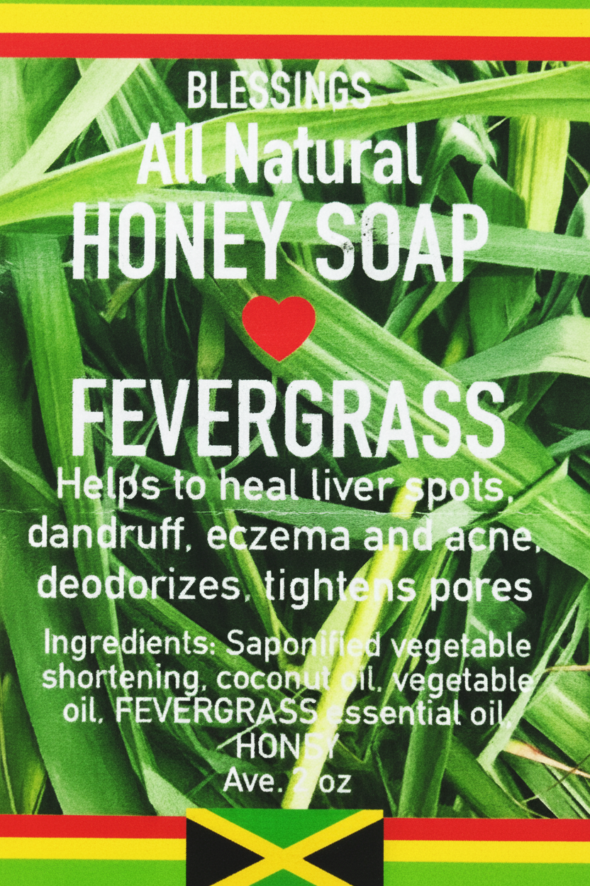 All Natural Skincare Blessings Honey Soap Fevergrass (Otherwise Known As Lemongrass) - Jamaican Naturals