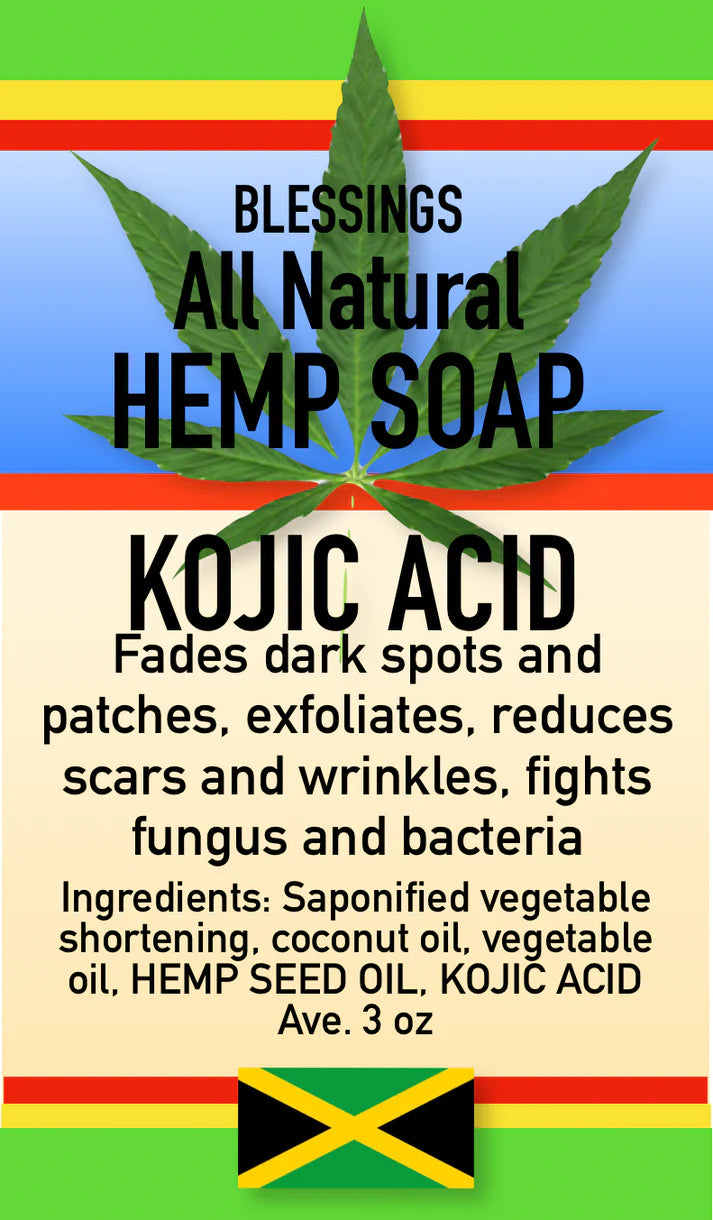 BLESSINGS ALL NATURAL HEMP KOJIC ACID FACE & BODY BAR