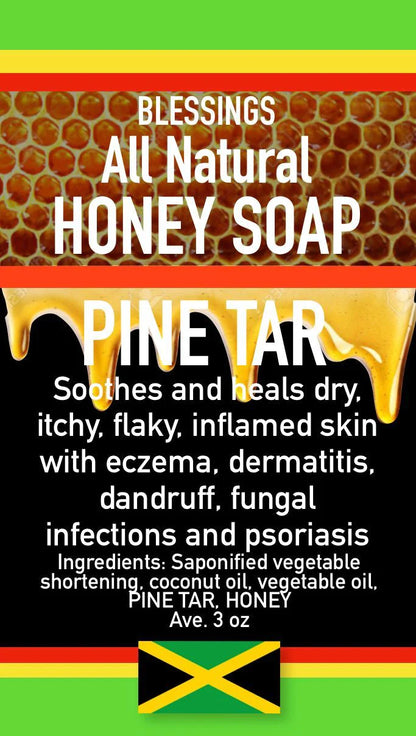 BLESSINGS ALL NATURAL HONEY PINE TAR FACE & BODY BAR