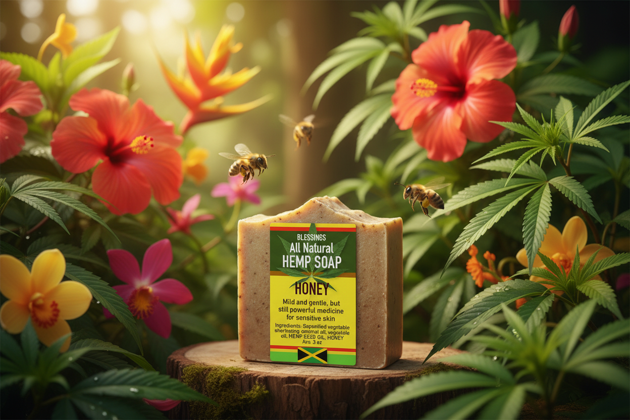 Savon visage et corps au miel de chanvre 100% naturel