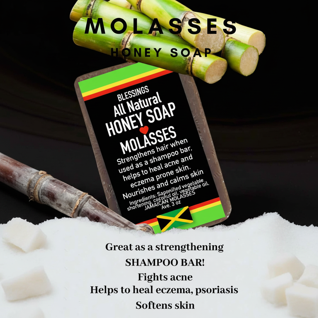 All Natural Skincare Blessings Honey Soap with Molasses - Jamaican Naturals