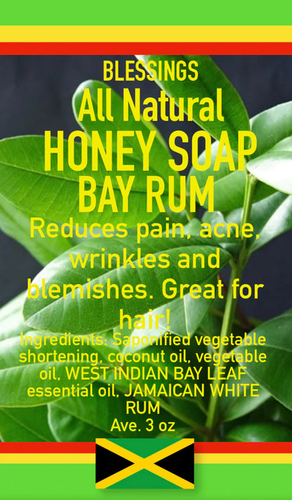 BLESSINGS ALL NATURAL HONEY BAY RUM FACE & BODY BAR