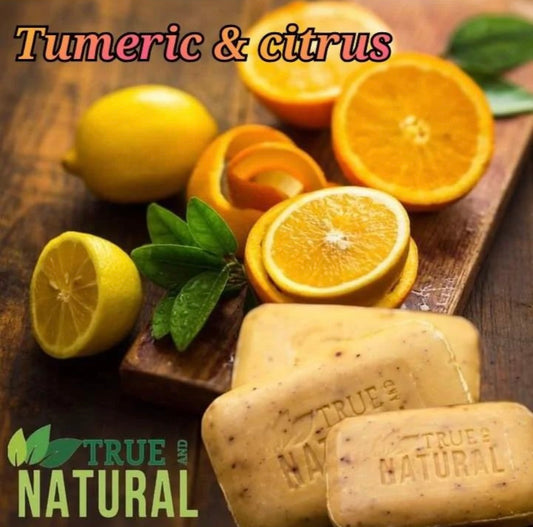 TRUE AND NATURAL TURMERIC & CITRUS FACE & BODY BAR