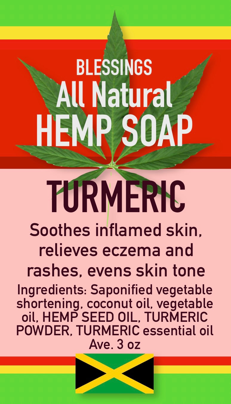 BLESSINGS ALL NATURAL HEMP TURMERIC FACE & BODY BAR