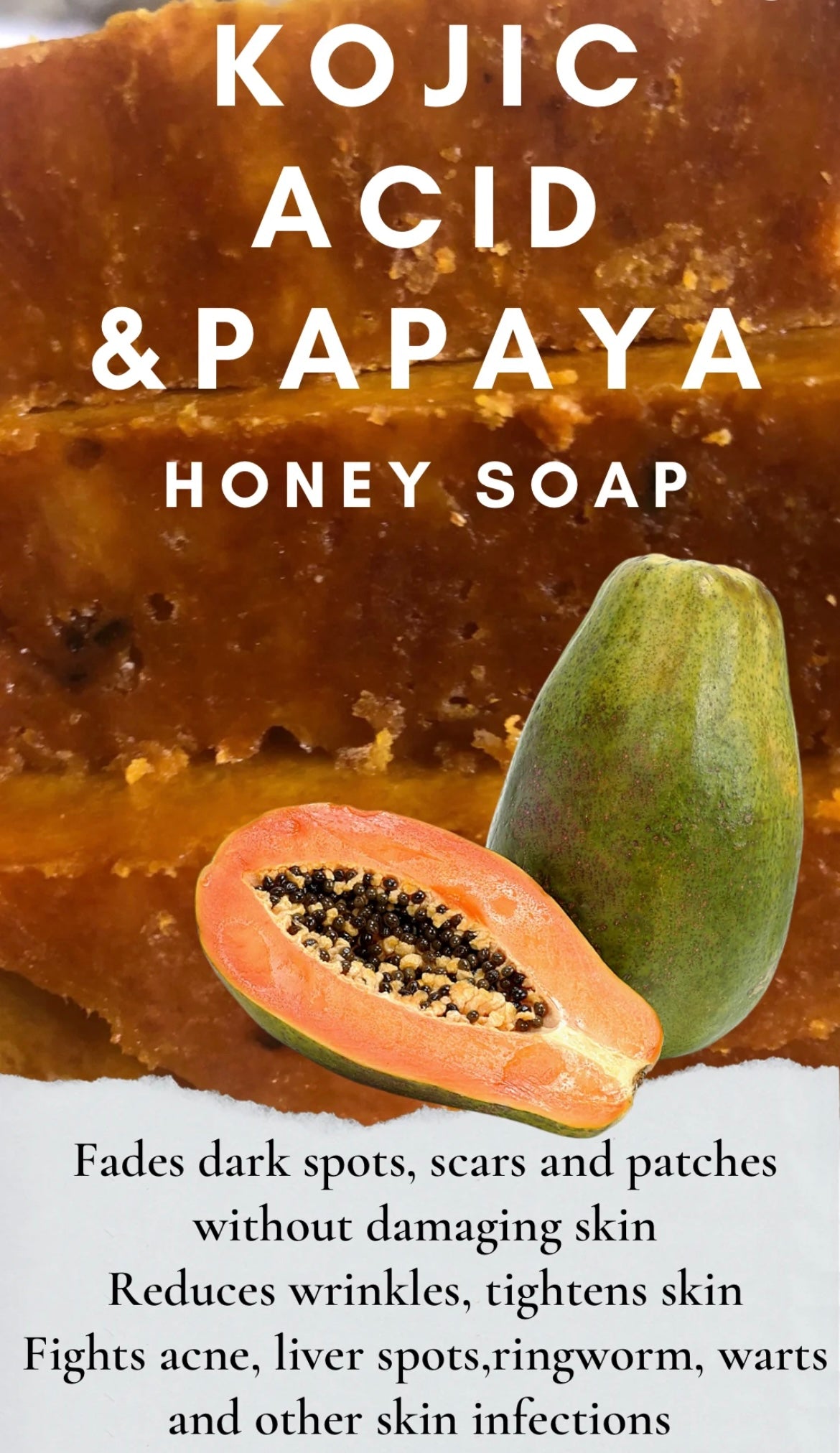 BLESSINGS ALL NATURAL HONEY KOJIC ACID PAPAYA FACE & BODY BAR