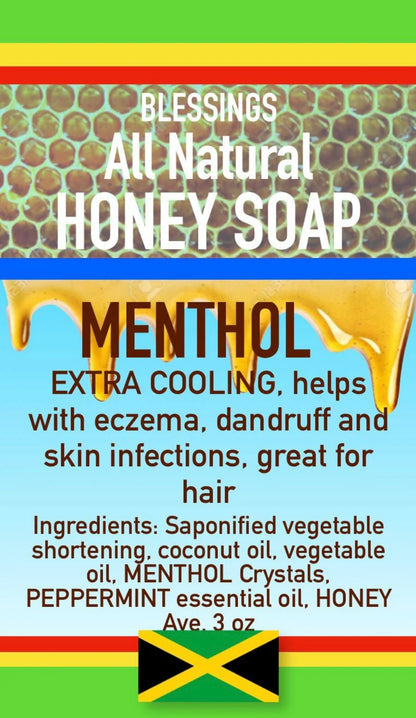 BLESSINGS ALL NATURAL HONEY MENTHOL FACE & BODY BAR