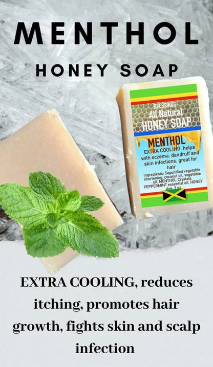 BLESSINGS ALL NATURAL HONEY MENTHOL FACE & BODY BAR