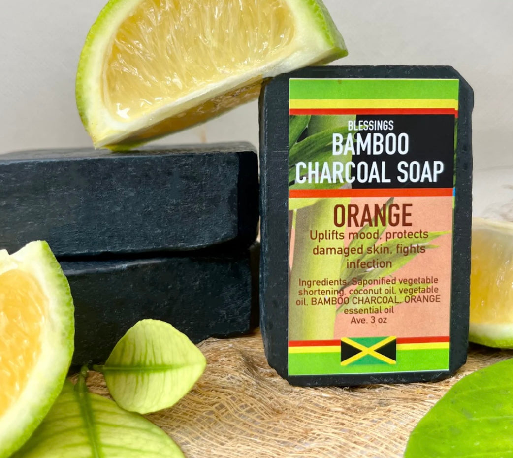 BLESSINGS ALL NATURAL BAMBOO CHARCOAL ORANGE SOAP