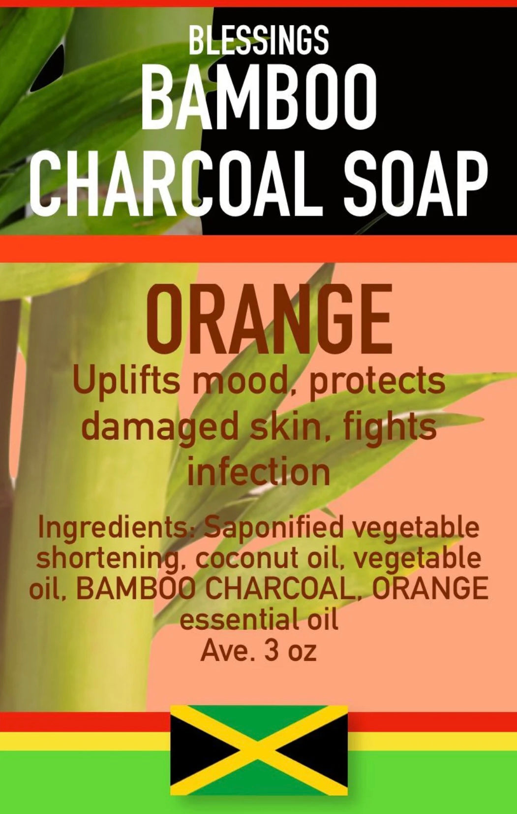 BLESSINGS ALL NATURAL BAMBOO CHARCOAL ORANGE SOAP