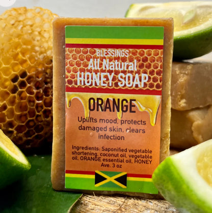 BLESSINGS ALL NATURAL HONEY ORANGE FACE & BODY SOAP