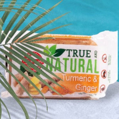 TRUE AND NATURAL TURMERIC & GINGER FACE & BODY BAR