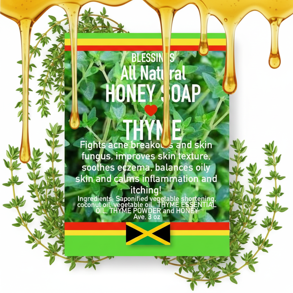 All Natural Skincare Blessings Honey Soap Thyme - Jamaican Naturals