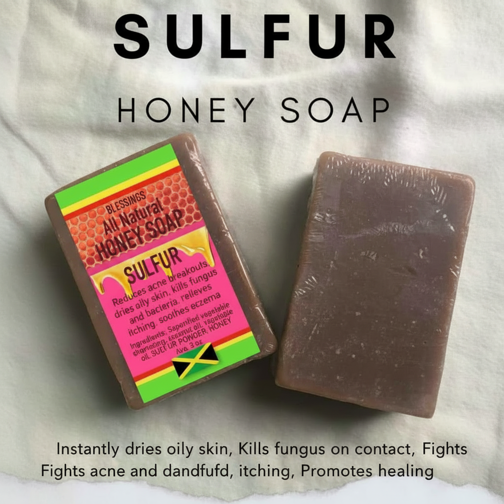 All Natural Skincare Blessings Honey Soap Sulfur - Jamaican Naturals