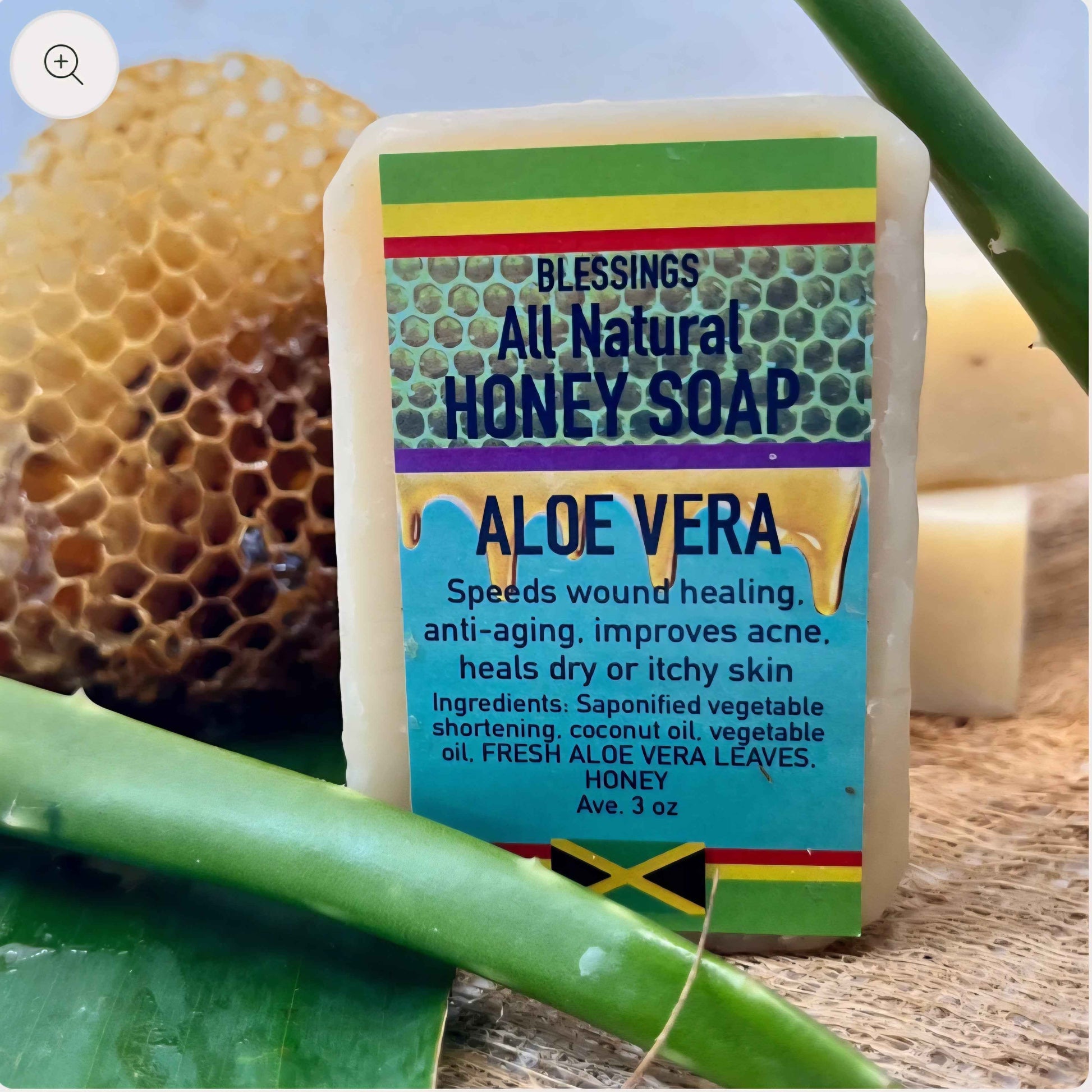 All Natural Skincare Blessings Honey Soap with 100% Natural Aloe Vera