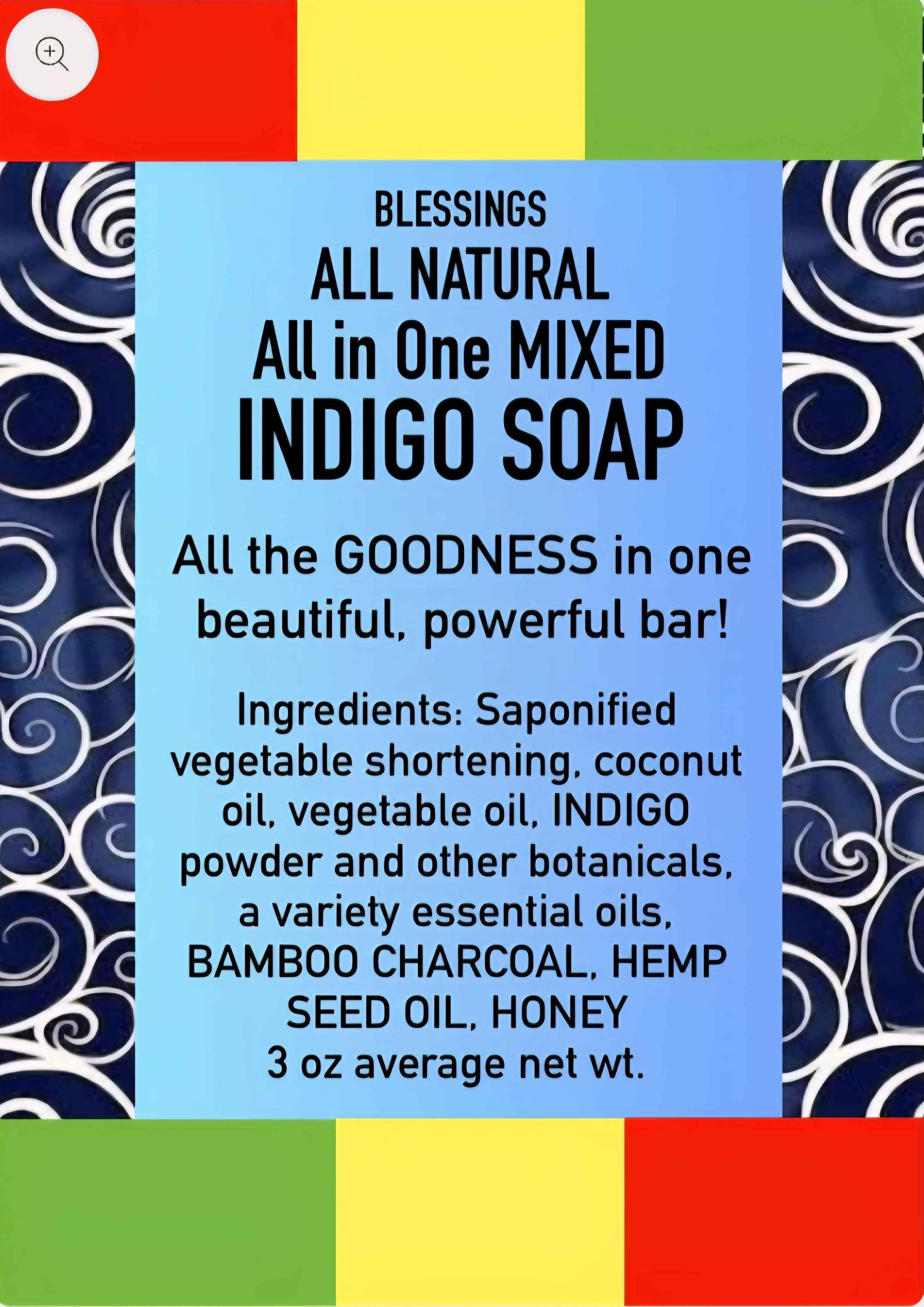 All Natural Skincare by Blessings All In One Mixed Indigo Soap