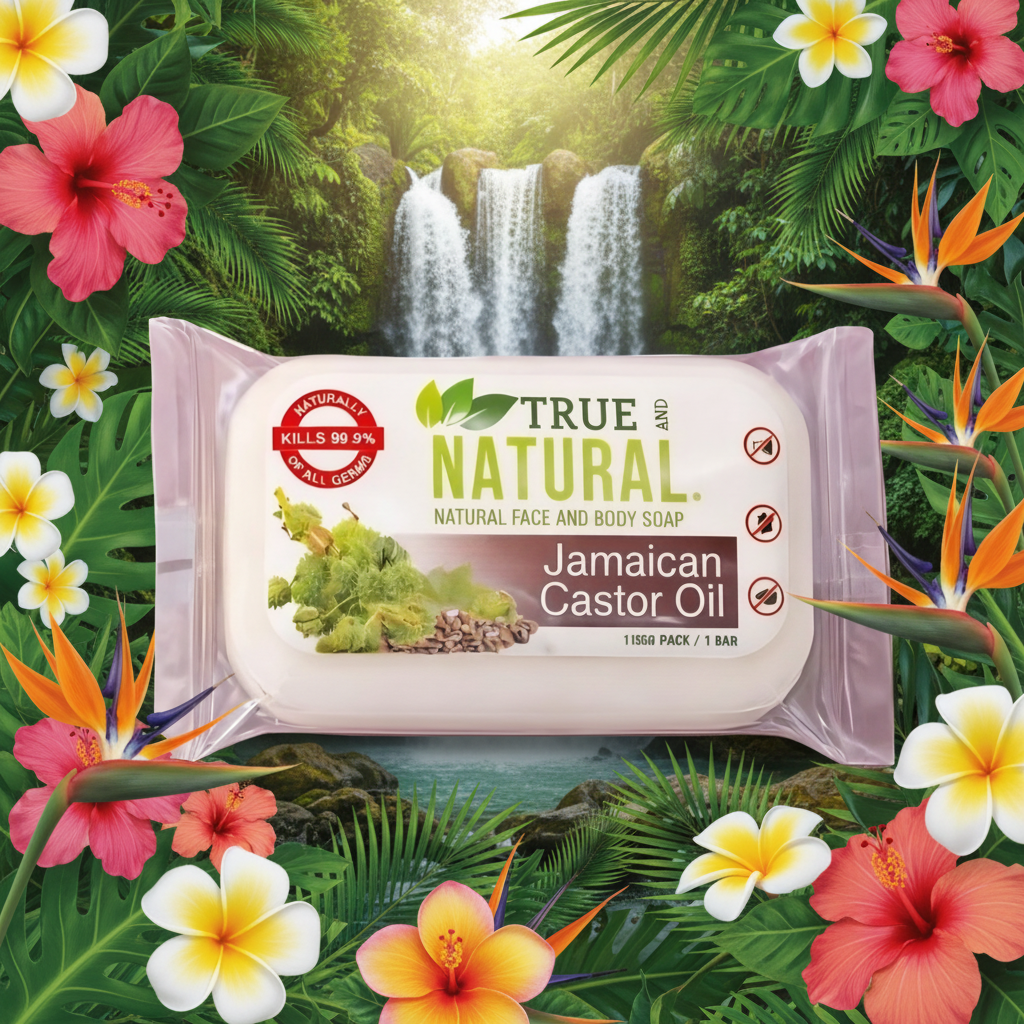 All Natural Skincare By True and Natural Jamaican Castor Oil Face & Body Soap - Jamaican Naturals