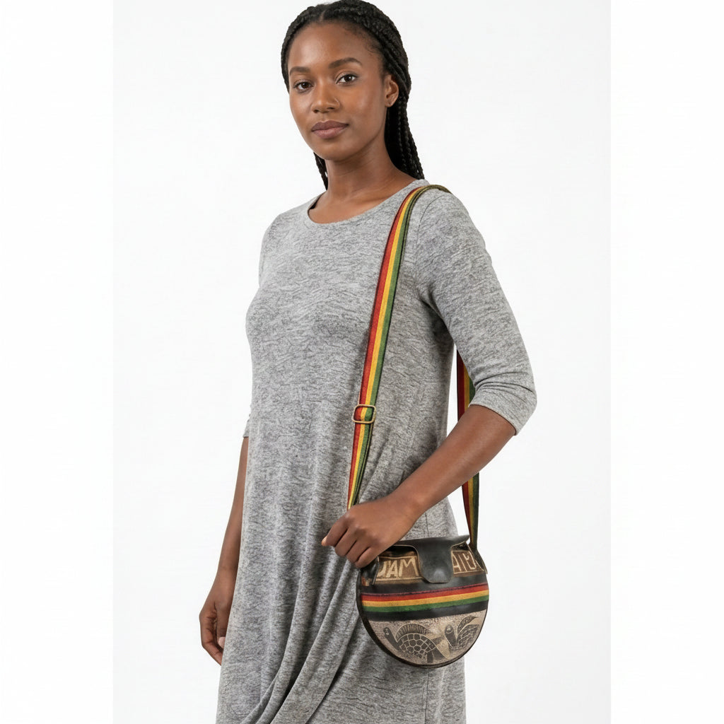 Calabash Shell Crossbody Bag – Handcrafted Jamaican Artisan