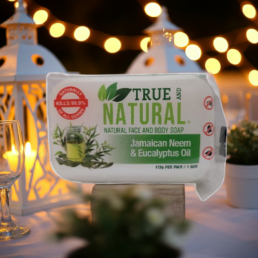 True and Natural Soaps Bamboo Charcoal & Turmeric plus Eucalyptus & Neem Bundle - Jamaican Naturals