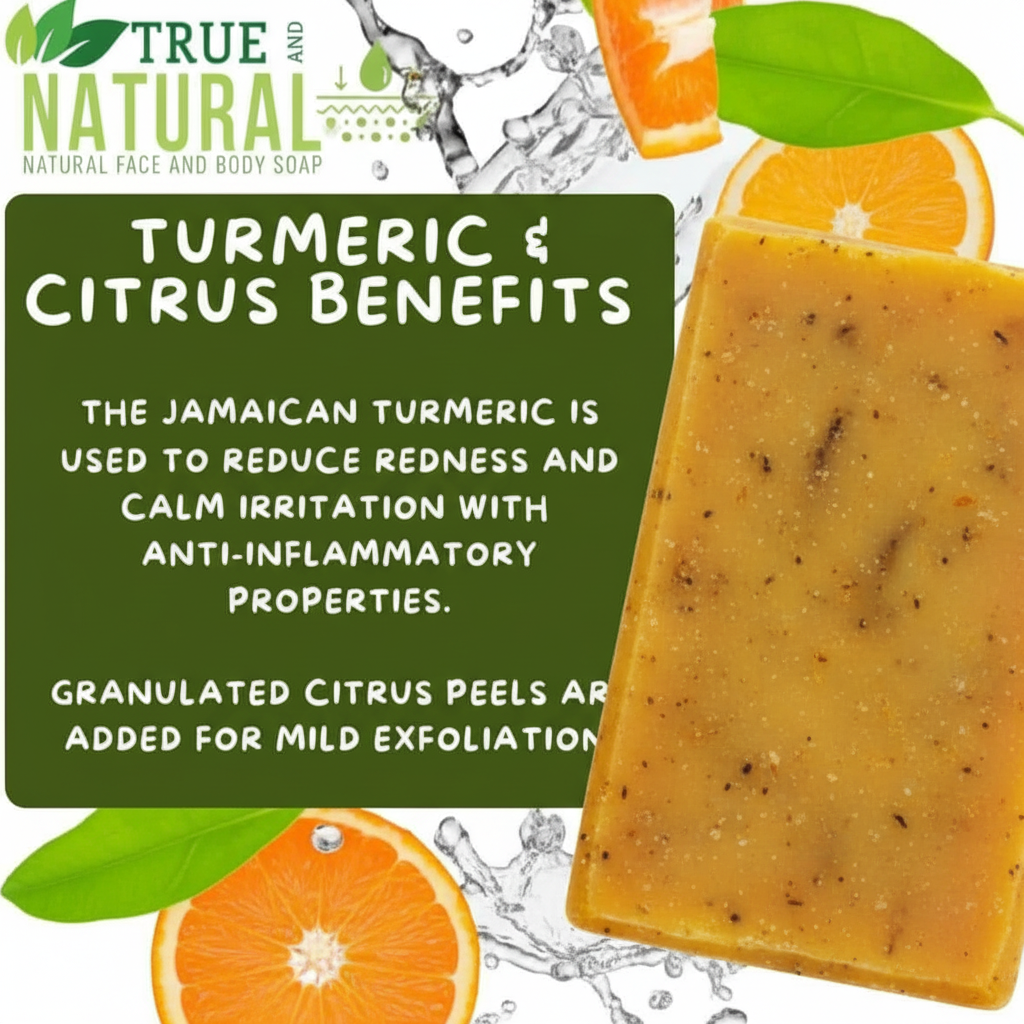 All Natural Skincare By True and Natural Soap Turmeric & Citrus