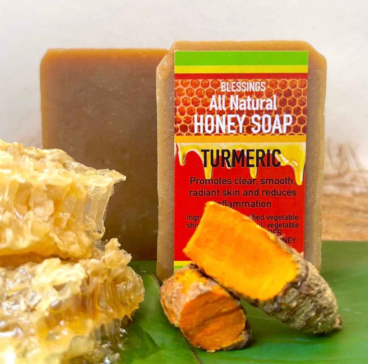 All Natural Skincare Blessings Honey Soap Turmeric - Jamaican Naturals