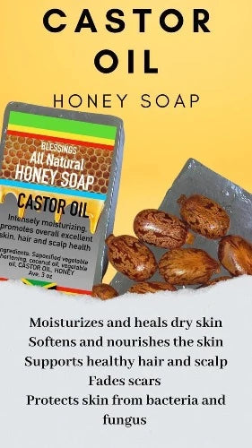 BLESSINGS ALL NATURAL HONEY CASTOR OIL FACE & BODY BAR