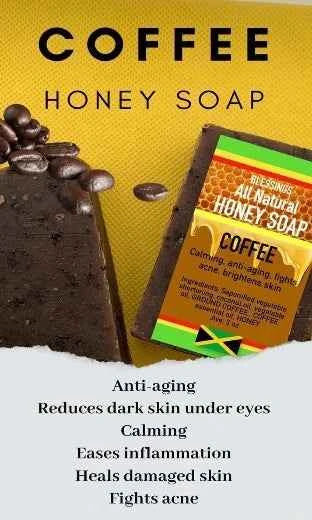 All Natural Skincare Blessings Honey Soap Coffee - Jamaican Naturals - Product Description
