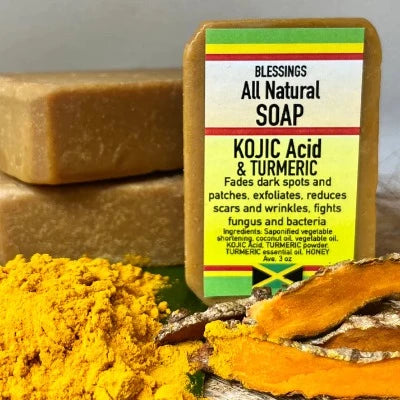 BLESSINGS ALL NATURAL KOJIC ACID TURMERIC FACE & BODY BAR