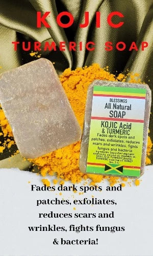 BLESSINGS ALL NATURAL KOJIC ACID TURMERIC FACE & BODY BAR