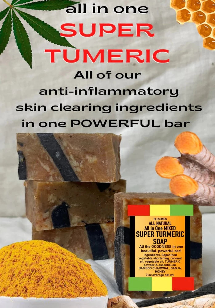 BLESSINGS ALL NATURAL SUPER TURMERIC ALL IN ONE FACE & BODY BAR
