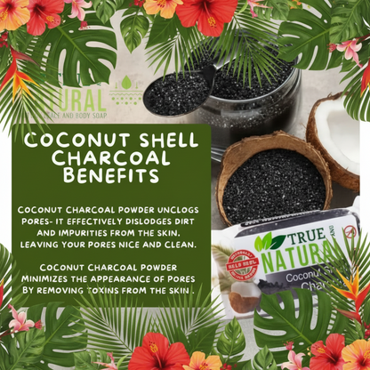 Echte und natürliche Seife aus Kokosnussschalen und Aktivkohle
