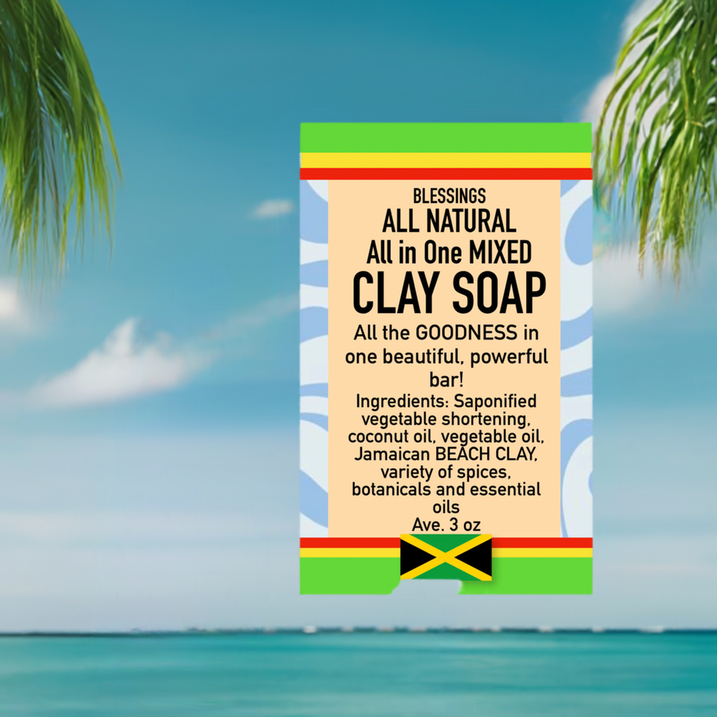 BLESSINGS ALL NATURAL BEACH CLAY ALL IN ONE FACE & BODY BAR