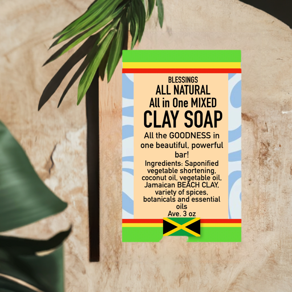 BLESSINGS ALL NATURAL BEACH CLAY ALL IN ONE FACE & BODY BAR