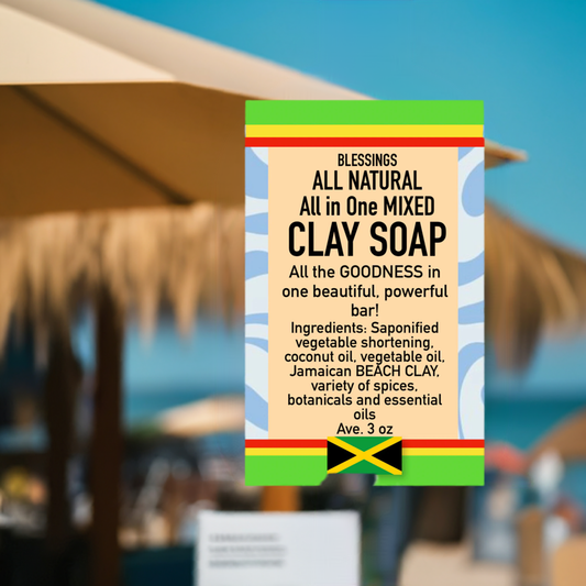 All Natural All In One Mixed Clay Soap - Jamaican Naturals