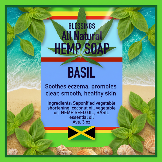 All Natural Skincare  Blessings Hemp Soap Basil - Jamaican Naturals