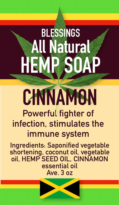 BLESSINGS ALL NATURAL HEMP CINNAMON FACE & BODY BAR